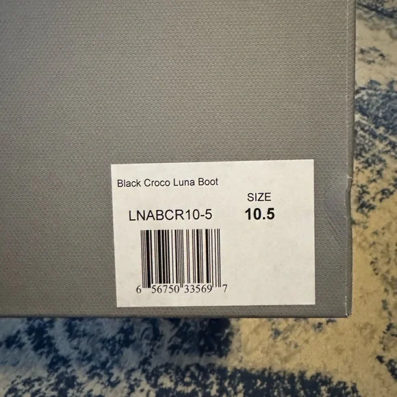 Thursday Boot Company Luna Black Croc-Embossed Ankle Boots - Picture 2 of 6